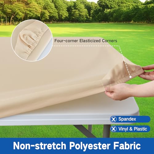 Fitted Square Table Cover 34x34 in - Windproof, Washable Polyester