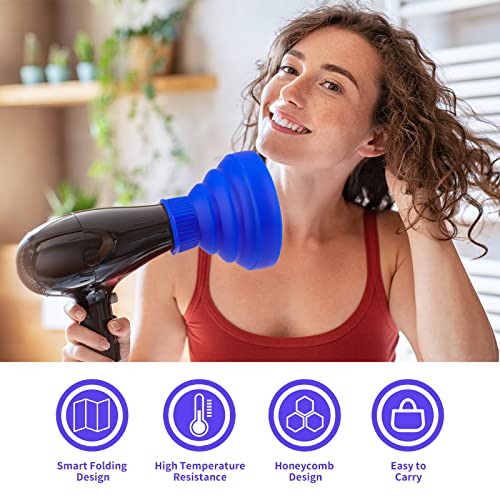 Segbeauty Foldable Hair Diffuser for Curly Hair - Blue