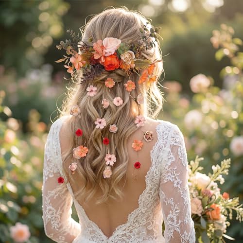 Boho Wedding Flower Hair Vine Headpiece | Flexible Bridal Accessory