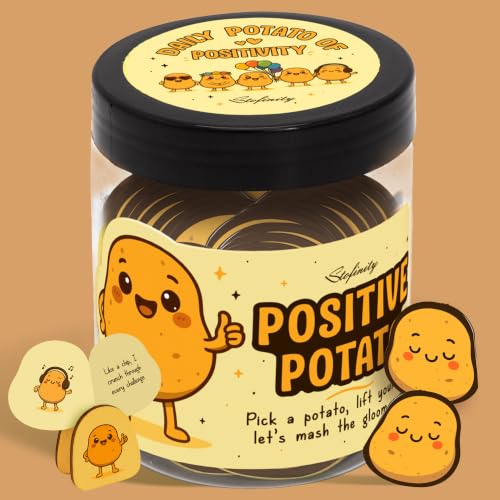 STOFINITY Positive Potato Affirmation Jar with 60 Cards & Stand