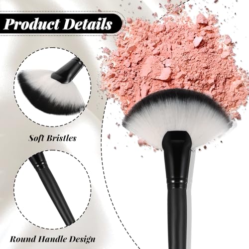 FdcZeyxior 2 PCS Fluffy Fan Makeup Brushes for Blush & Highlighter
