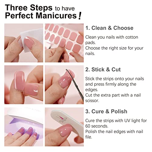 DANNI & TONI Semi-Cured Gel Nail Strips - Pearl Nude Mirror Gel Wraps