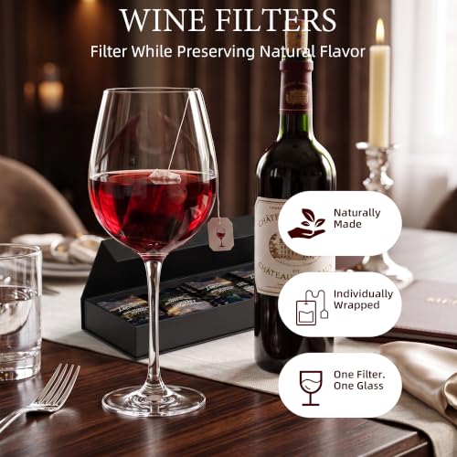 Portable Wine Filters Travel Pack - 12 Single-Use Wine Purifiers