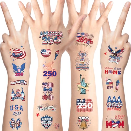 Independence Day Temporary Tattoos - 80 PCS USA Designs