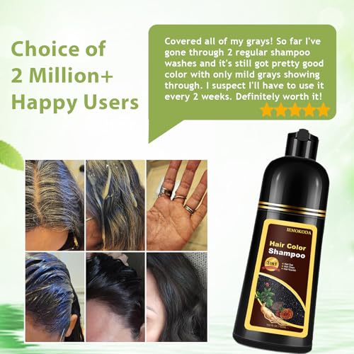 Mxvbaty Dark Coffee Hair Dye Shampoo, Ammonia-Free Plant-Based Formula