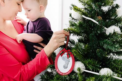 Pearhead Babyprints Double-Sided Christmas Ornament - Red