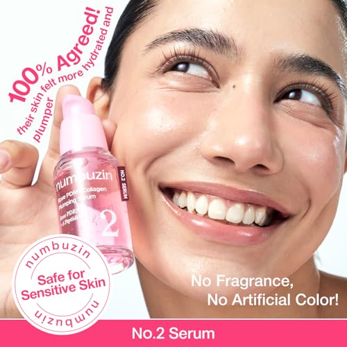 Numbuzin No.2 Rose PDRN Collagen Plumping Serum 30ml – Hydrating, Firming Korean Skincare