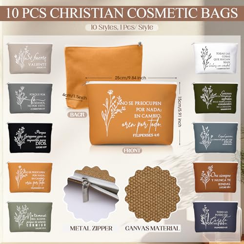 Kacctyen 10 Sets Boho Color Spanish Christian Gifts - Makeup Bags & Mirrors