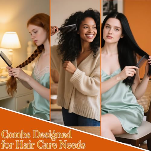 SALONSILK 5-Piece Professional Hair Brush and Comb Set for Styling