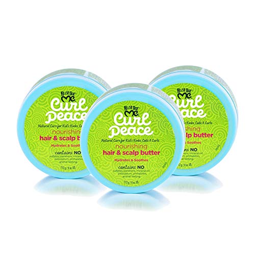 Just For Me Curl Peace Nourishing Hair & Scalp Butter 4 oz Pack of 3 - Hydrates & Strengthens Natural Hair
