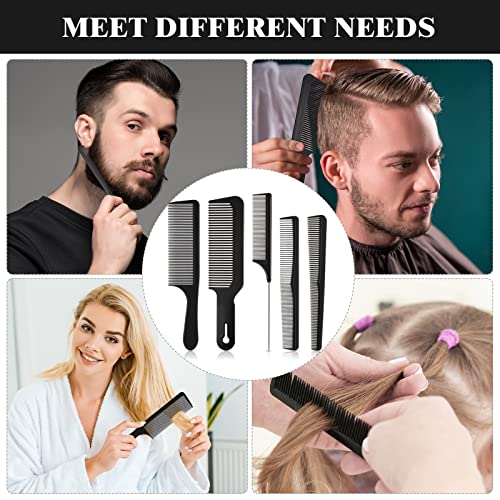 Patelai 5-Piece Carbon Fiber Hair Cutting Comb Set
