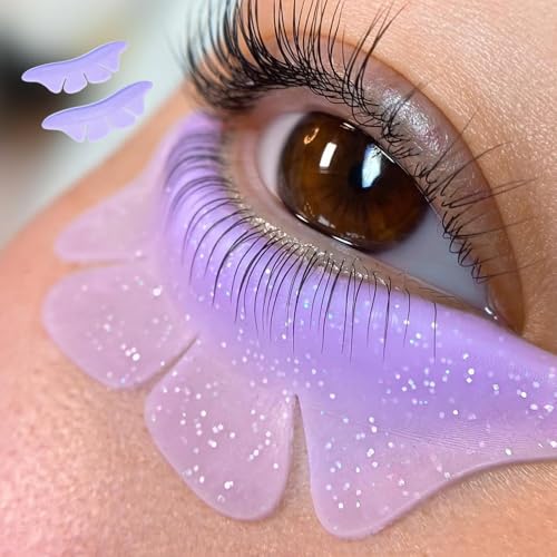 PERMANIA Purple Silicone Under Eye Pads & Lash Lift Rods, Reusable Eyelash Curler Tools