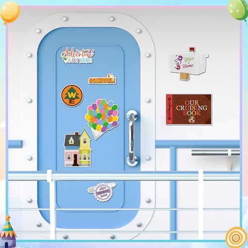 8-Pack Cartoon Cruise Door Magnets - Waterproof & Writable