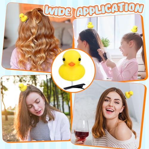 Simple Style 12 Pcs Yellow Duck Hair Clips for Kids & Adults - Fun Festival Rave Accessories