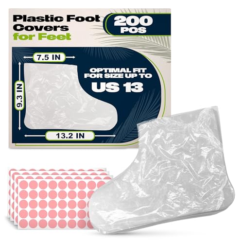 KETAR Disposable Plastic Foot Covers for Moisturizing & Paraffin Wax - 200 Pcs