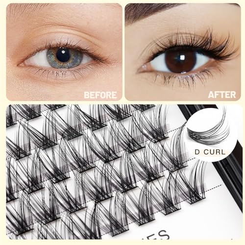 VAYATOR D#12mm Wide Cluster D Curl False Eyelashes 8-20mm Professional Grafting