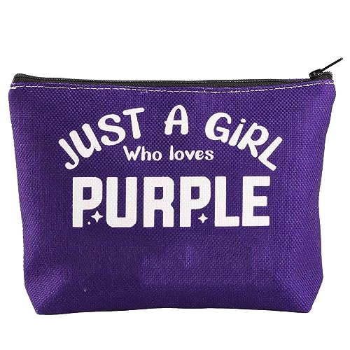 Purple Lovers Makeup Bag - Soft Cotton Zipper Pouch for Cosmetics