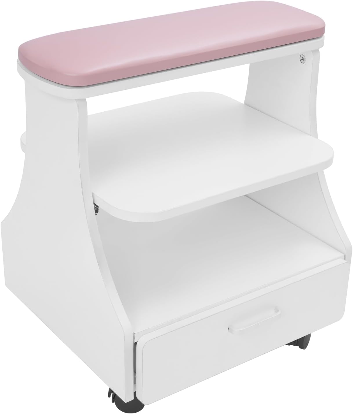 Portable Foot Rest Pedicure Trolley - 4 Wheels with Brakes | Spa Cart with Drawer for Salons & Home (Black)
