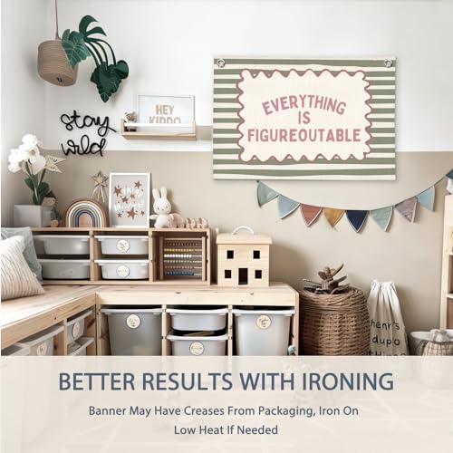 Adventure Awaits Inspirational Canvas Banner for Kids Room - 30x20 Inch