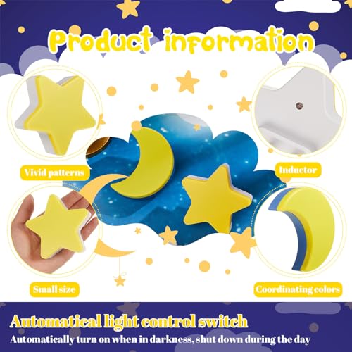 Mudder Plug-In Moon & Star Night Lights - Soft LED Wall Lamp