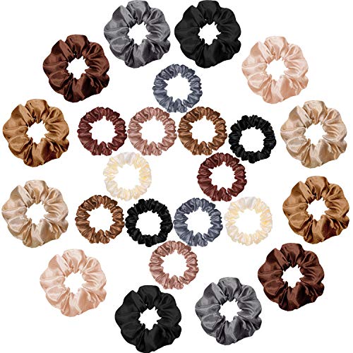 WILLBOND 24 Pack Satin Hair Scrunchies - Soft Elastic Ponytail Holders