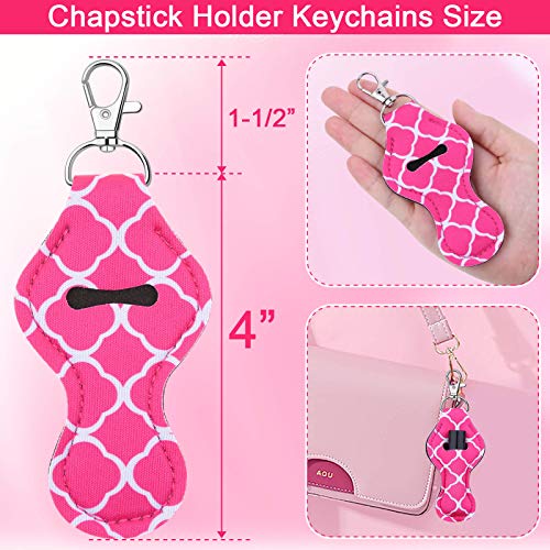 Caffox Lip Balm Holder Keychain - 30Pcs Neoprene Clip Holders