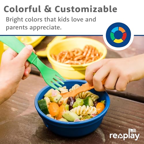 Re-Play Toddler Forks and Spoons Set - 8 Ergonomic Utensils
