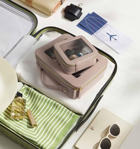 LETGO Mini Nude Clear Makeup Bag - TSA Approved Travel Organizer