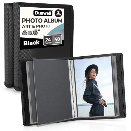 Dunwell 4x6 Photo Album & Art Portfolio Binder with 24 Sleeves