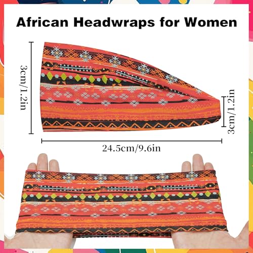 VASTRISE 10 Pack Wide Boho Headbands for Women - African Print Hair Wraps & Turbans