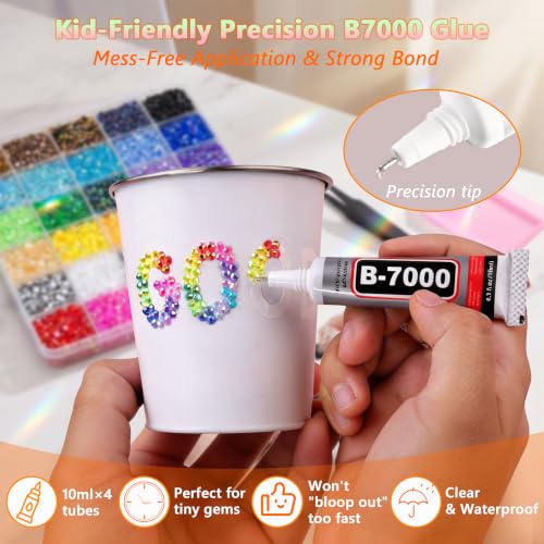 30,000 Pcs Resin Jelly Rhinestone Kit with B7000 Glue and Crafting Tools
