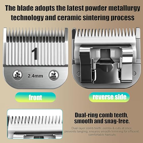 Replacement Size 1 Ceramic Blades for Oster 76, Andis AGC, Wahl KM10