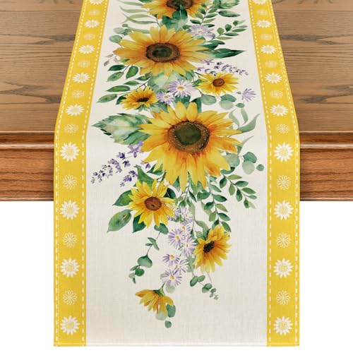 Artoid Mode Sunflower Table Runner 13x108 Inch - Durable Polyester