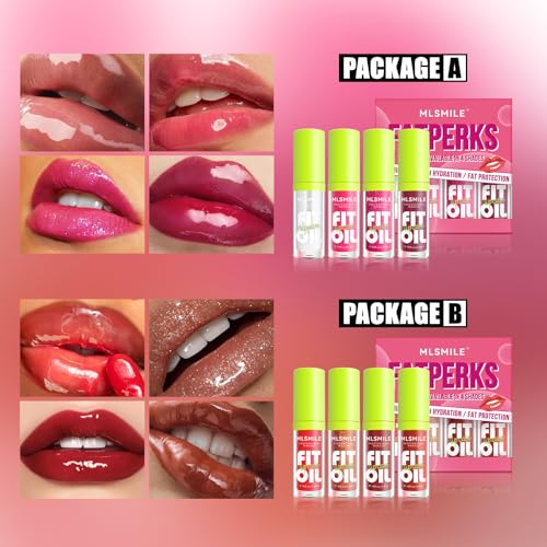 Lissymuse 4 Pack Hydrating Lip Gloss Oil - Plumping Shine Set