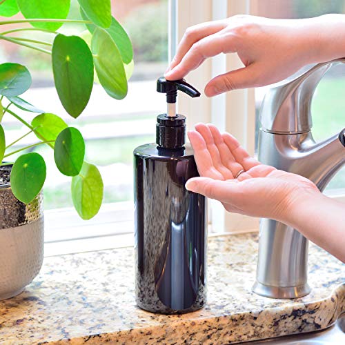 Youngever 4 Pack 24oz Reusable Pump Bottles for Shampoo & More - Leak-proof Lockable Dispensers