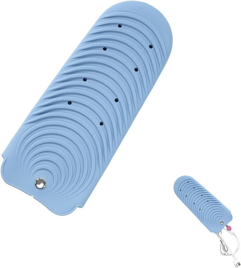 Heat Resistant Silicone Mat - Portable Curling Iron & Flat Iron Holder | Travel Case, Blue