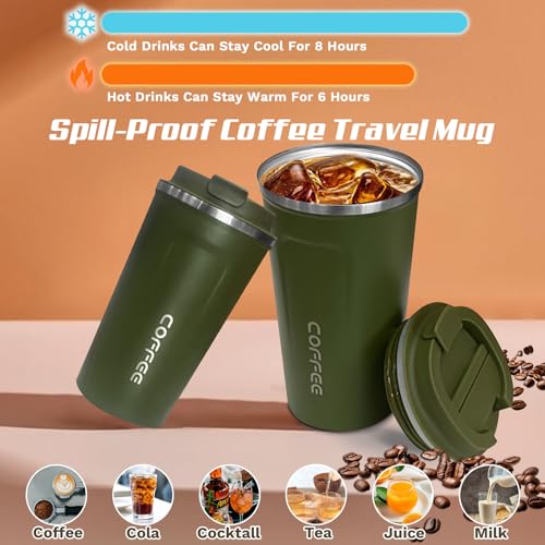 SPLMIFA 12oz Travel Coffee Mug - Leak-Proof Insulated Tumbler