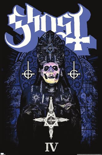 Ghost Stained Glass Wall Poster - 34" x 22" Unframed Art