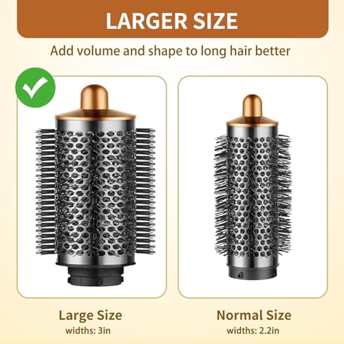 Gold Large Volumizing Round Brush Attachment for Dyson Airwrap - Hair Styling Tool