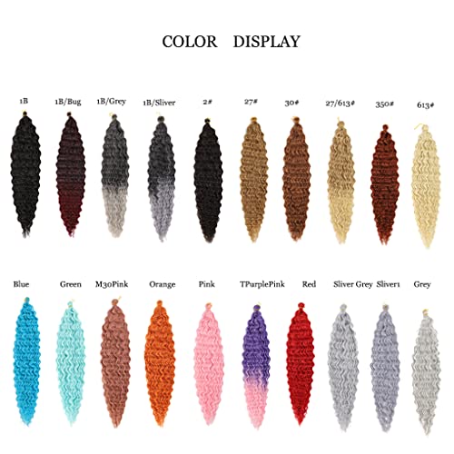 24-Inch Ocean Wave Crochet Braiding Hair Extensions - 3 Pack Pink