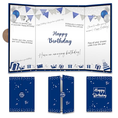 Happy Birthday Guest Book - 18'' x 12'' Signature Card with Wooden Decor