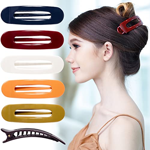 RC ROCHE 6-Piece Flat Claw Clips for Thick Hair, No-Slip Hair Accessories