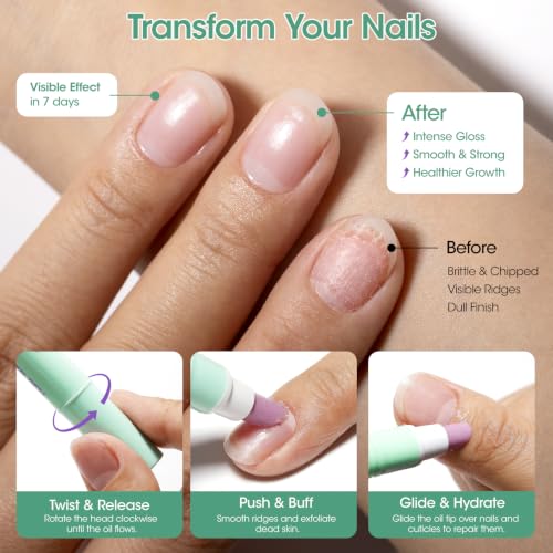 GELLEN Jasmine 4-in-1 Nail Cuticle Pen with Nourishing Oil & Ceramic Tip