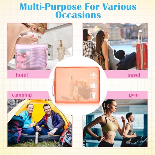 Pastel TSA Approved Travel Toiletry Bags - 4 Pack Leak-proof Makeup Organizer (8.5 x 6.3 x 2.9 Inch)
