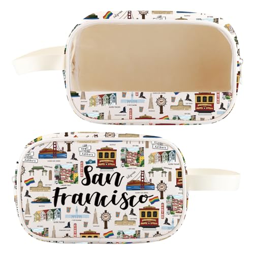 San Francisco Makeup Bag - Waterproof Cosmetic Zipper Pouch (San Francisco-CMB)