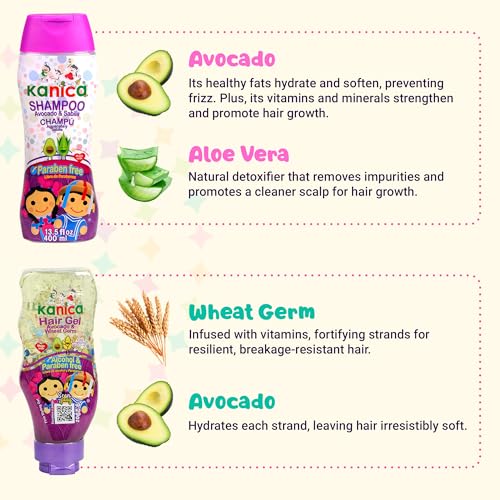 KANICA Avocado & Aloe Vera Hair Care Kit - Hydrating Shampoo & Nourishing Gel Set