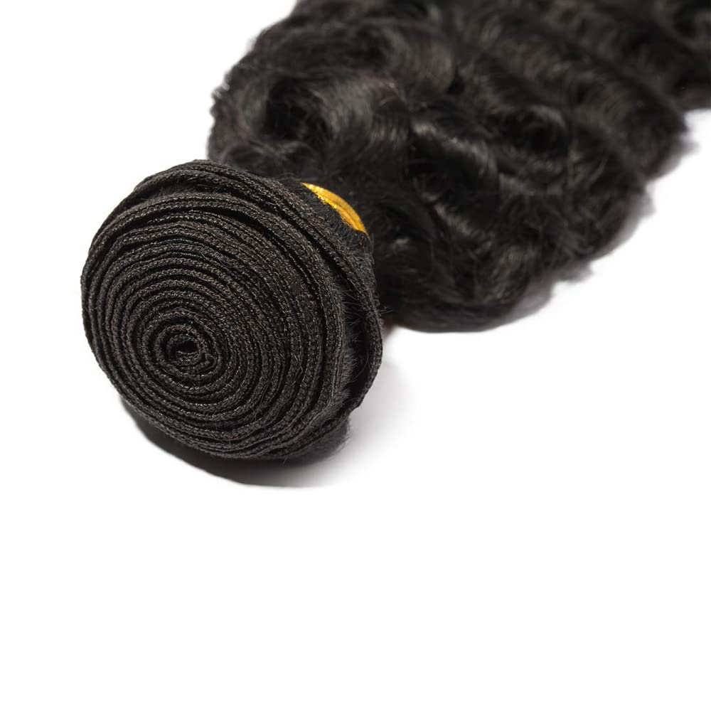 Deep Wave Human Hair Bundles #1B Human Hair Bundles Wet and Wavy Bundle 12 14 16 inch Brazilian Natural Black Deep Wave Bundle