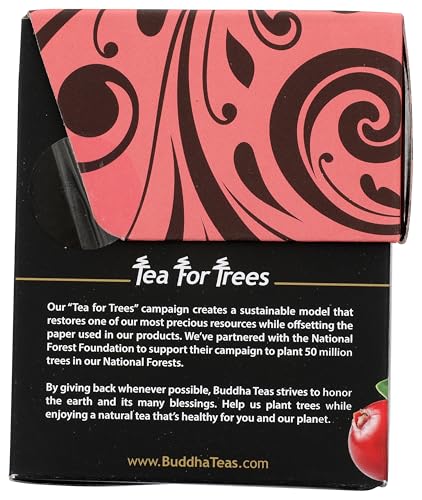 Buddha Teas Cranberry Comfort Blend Herbal Tea - Caffeine Free, Organic, 18 Tea Bags
