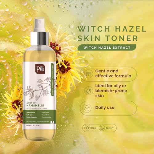 Pili Natural Witch Hazel Facial Toner - Oil Control & Pore Minimizer 8.4oz