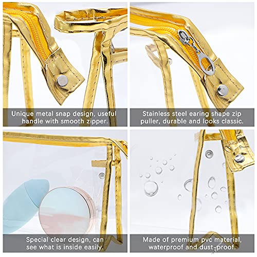 SITAKE 12-Piece Clear Waterproof Cosmetic Bags with Handles